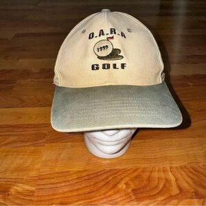 Vintage 1999 Golf Hat Adjustable Vtg Golf Hat Beige O.A.R.A. 100% Cotton